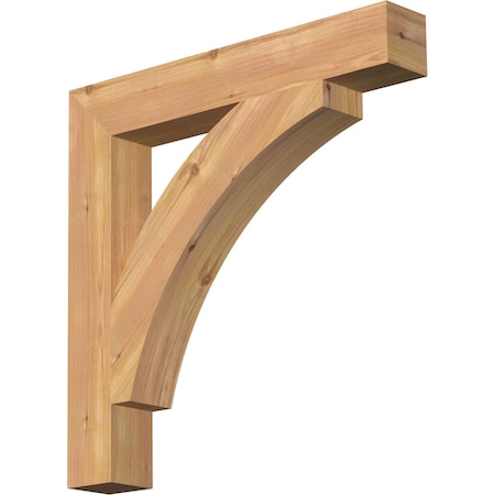 Ekena Millwork Thorton Block Smooth Bracket, Western Red Cedar, 3 1/2"W x 24"D x 24"H BKT04X24X24THR05SWR